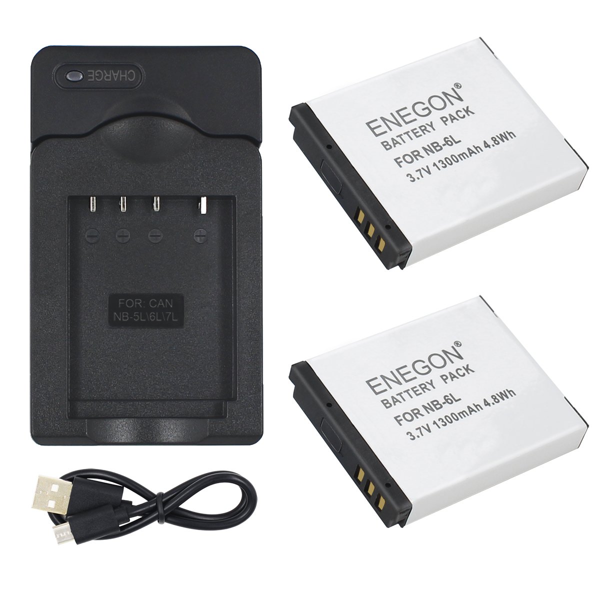 ENEGON NB-6L NB-6LH Battery and CB-2LY Rapid Charger for Canon PowerShot SX500 IS, SX510 HS, SX520 HS, SX530 HS, SX700 HS, SX710 HS, SX610 HS,SX600 HS, X280 HS, SX260 HS, SX170 IS, D30, and S95S Etc.
