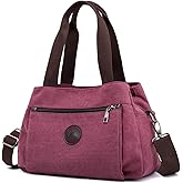 DOURR Hobo Handbags Canvas Crossbody Bags for Women, Multi Compartment Tote Purse Medium Satchel