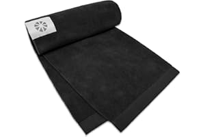 MICRODRY Wonder Towel - Ultra Absorbent Luxury Fitness Workout Towel, Microfiber Cooling Towel for Face and Neck, Quick Drying, Soft to Touch, Exercise at Home or Gym, Great for Yoga,16x28, Black