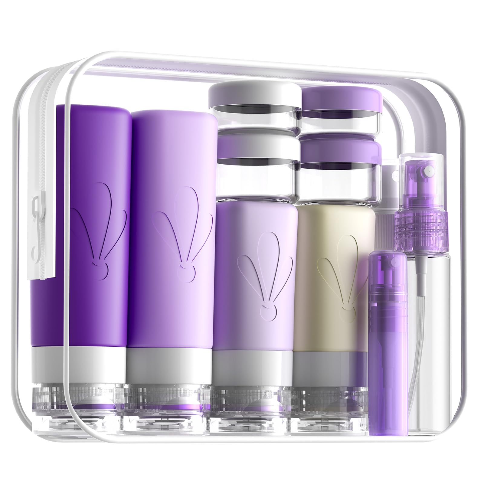 INSFIT 17 Pack Travel Bottles for Toiletries, CAA Approved Travel Size Containers with Labels, BPA Free Leak Proof Squeezable Silicone Tubes for Shampoo Conditioner Lotion Body Wash