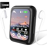 128GB MP3 Player with Bluetooth 5.3, Portable Digital Lossless Music Player with Built-in Speaker, 2.0 in Full Touch Screen, HiFi Sound, FM Radio, Voice Recorder, Earphones Included