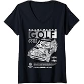 Womens Volkswagen Golf GTI Mk1 Performance &amp; Speed V-Neck T-Shirt