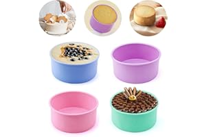 Silicone Poached Egg Poacher Boiler Cooker Maker Cups Cake Pan Pans Molds 4 Inch for Air Fryer Pot Microwave, 4 Pack