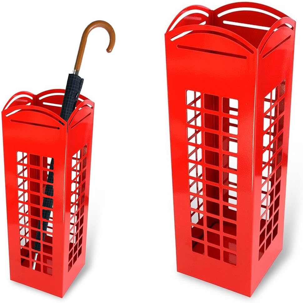 Bakaji 2816638 Iron Umbrella Stand with London Telephone Box Shape