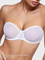 INLYRIC Women's Sheer Strapless Bras Mesh Sexy