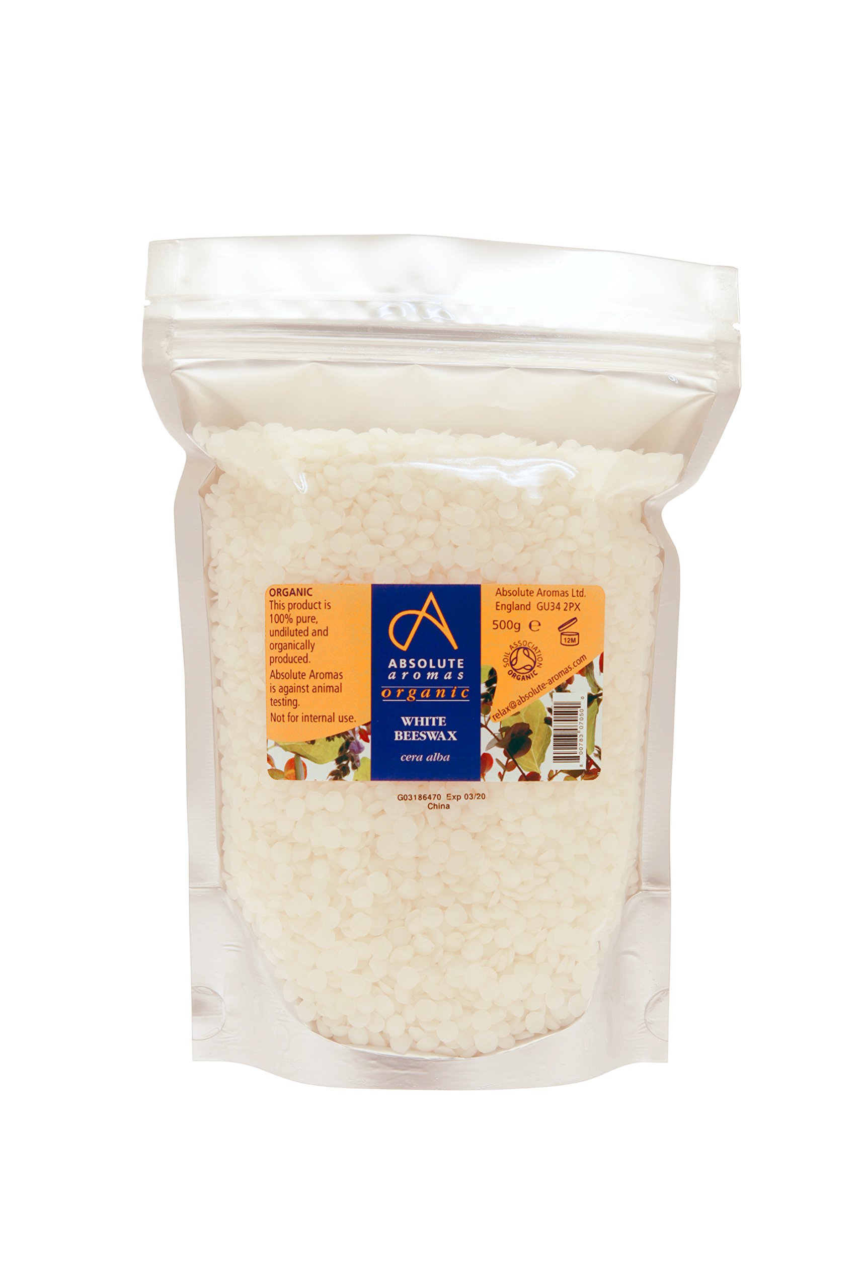 Certified Organic White Beeswax Pellets 500g - Great for Soap, Candles, Lip Balms - Create your own bespoke DIY beauty product by adding essential oils