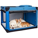 Ownpets 48 inch XXL Collapsible Dog Crate for Large Dogs, Portable Travel Dog Crate, 4-Door Foldable Pet Kennel with Durable 
