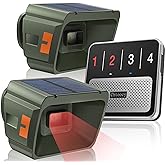 Chtoocy Solar Driveway Alarm - 1/2 Mile Long Range Wireless Driveway Alarm | Weatherproof &amp; rechargeable driveway sensor with 3 sensitivity levels, set different tones for driveway gate outdoor property