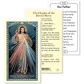 Holy Lines Laminated Divine Mercy Chaplet Prayer Card with Our Father Card Set