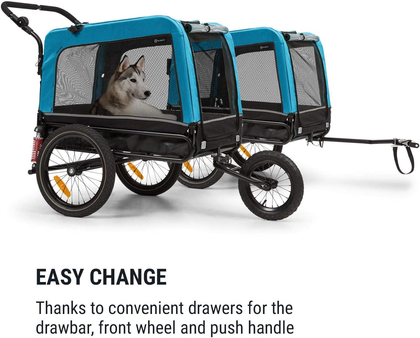 Klarfit Husky Vario 2 en 1 Pendentif pour chien et poussette Volume