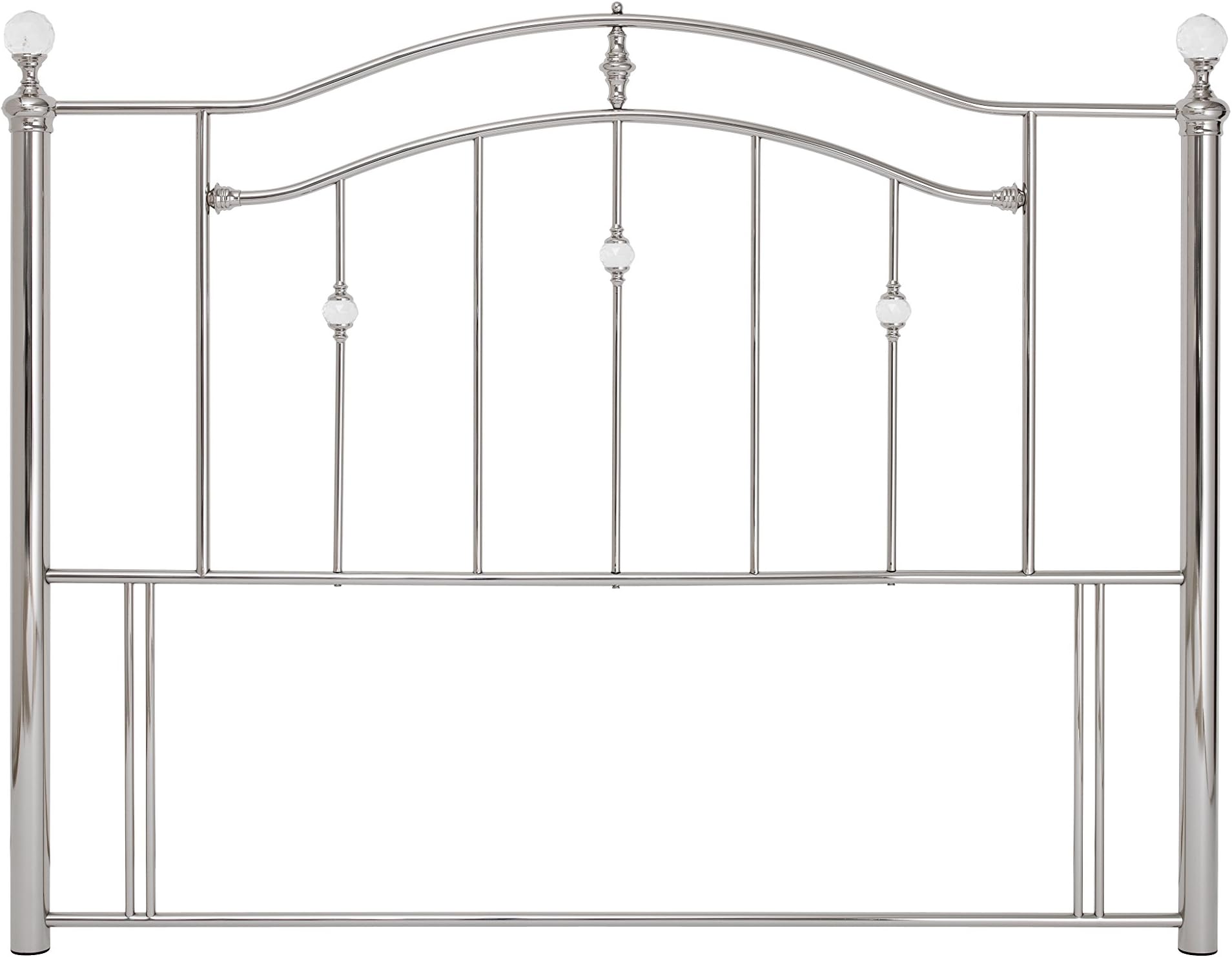 Serene Furnishings Ltd Serene Furnishings Collection Ashley Metal King Size Headboard, 150 cm, Nickel, Silver
