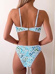 Fanuerg Women's Triangle Bikini Sets O Ring Linked