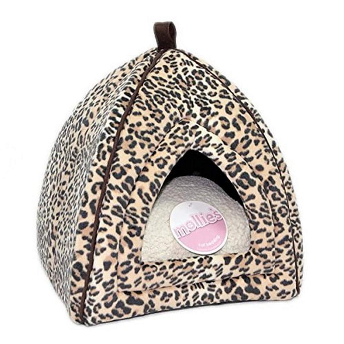 Petface Mollie's Luxury Faux Suede Leopard Igloo Cat Bed