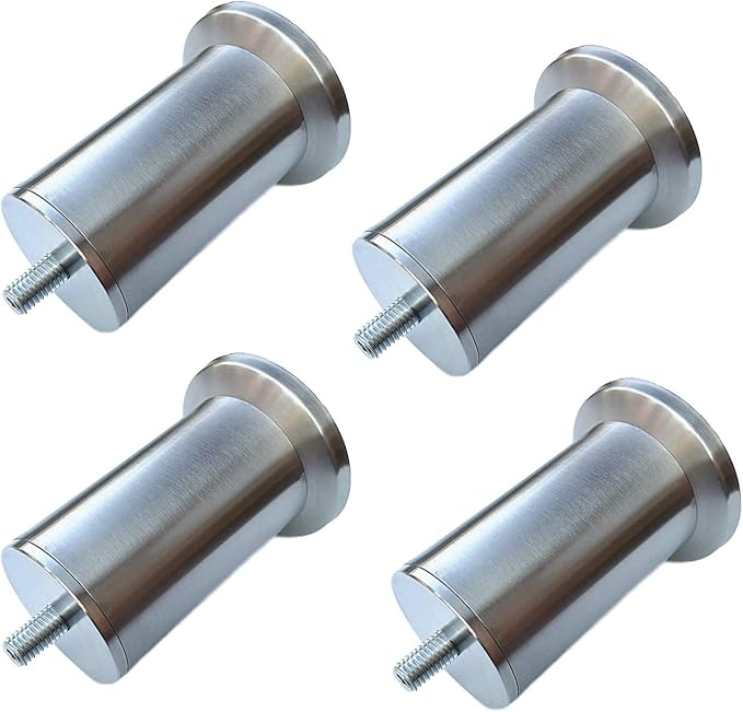4 Pieces Furniture Legs Stainless Steel Furniture Feet Brushed Metal