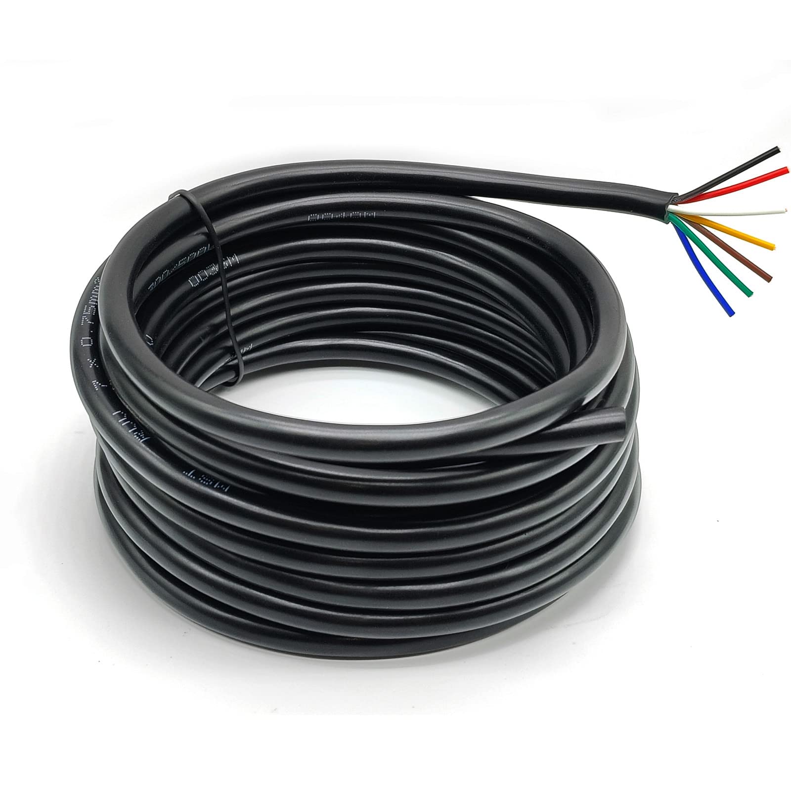 AOJO 7 Core Automotive Electric Wire 5 Meter, Thin Wall 7 x 0.75mm² Stranded Trailer Cable - 12v 24v Universal