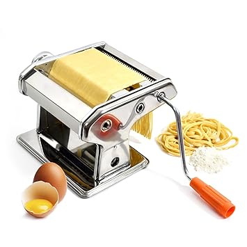 Goods & Gadgets Nudelmaschine aus Edelstahl Pastamaker Pastamaschine; Die Nudel Maschine für frische Pasta