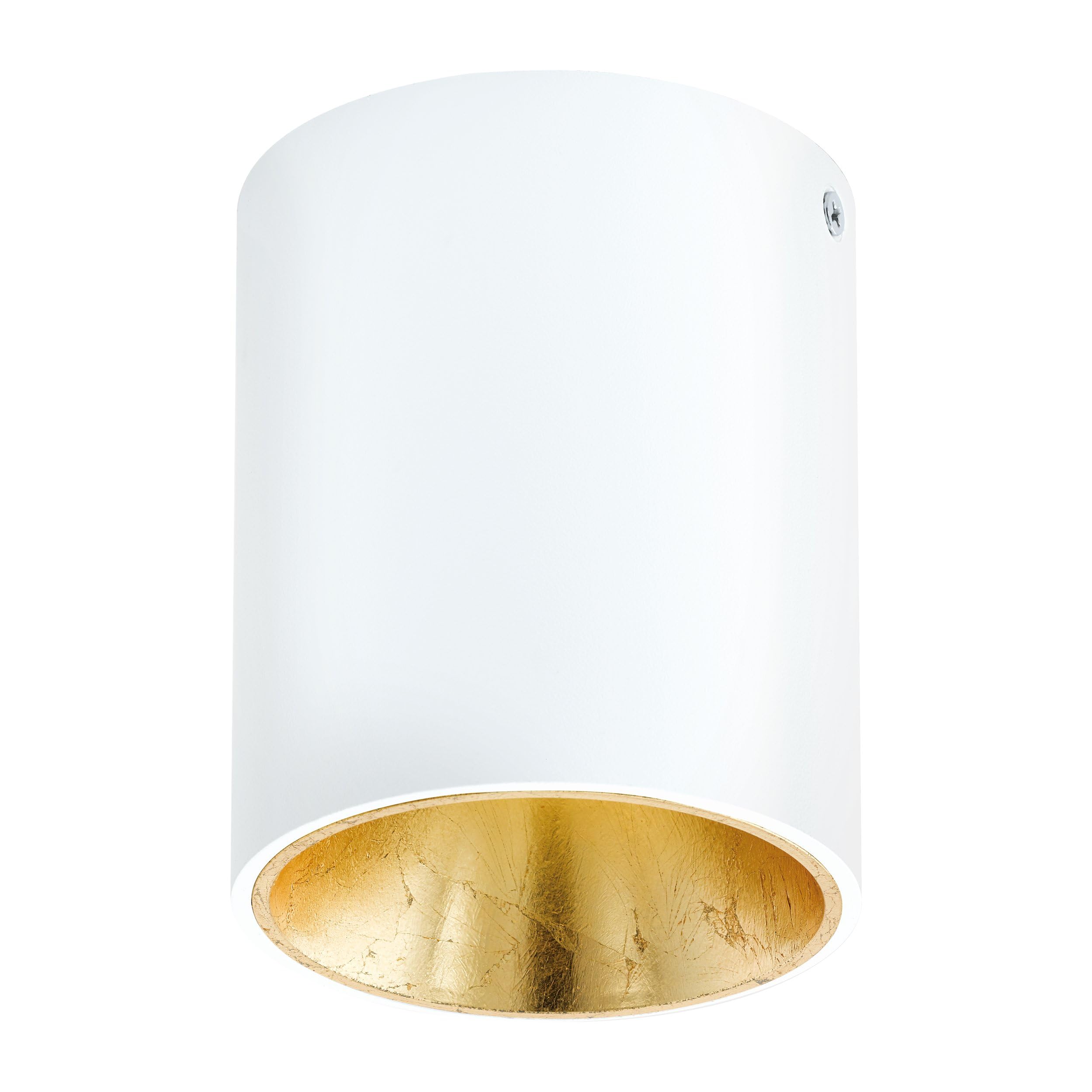Eglo LED Ceiling Light Polasso, Metal Ceiling lamp in White and Gold, Warm White Living Room lamp, Ø 10 cm