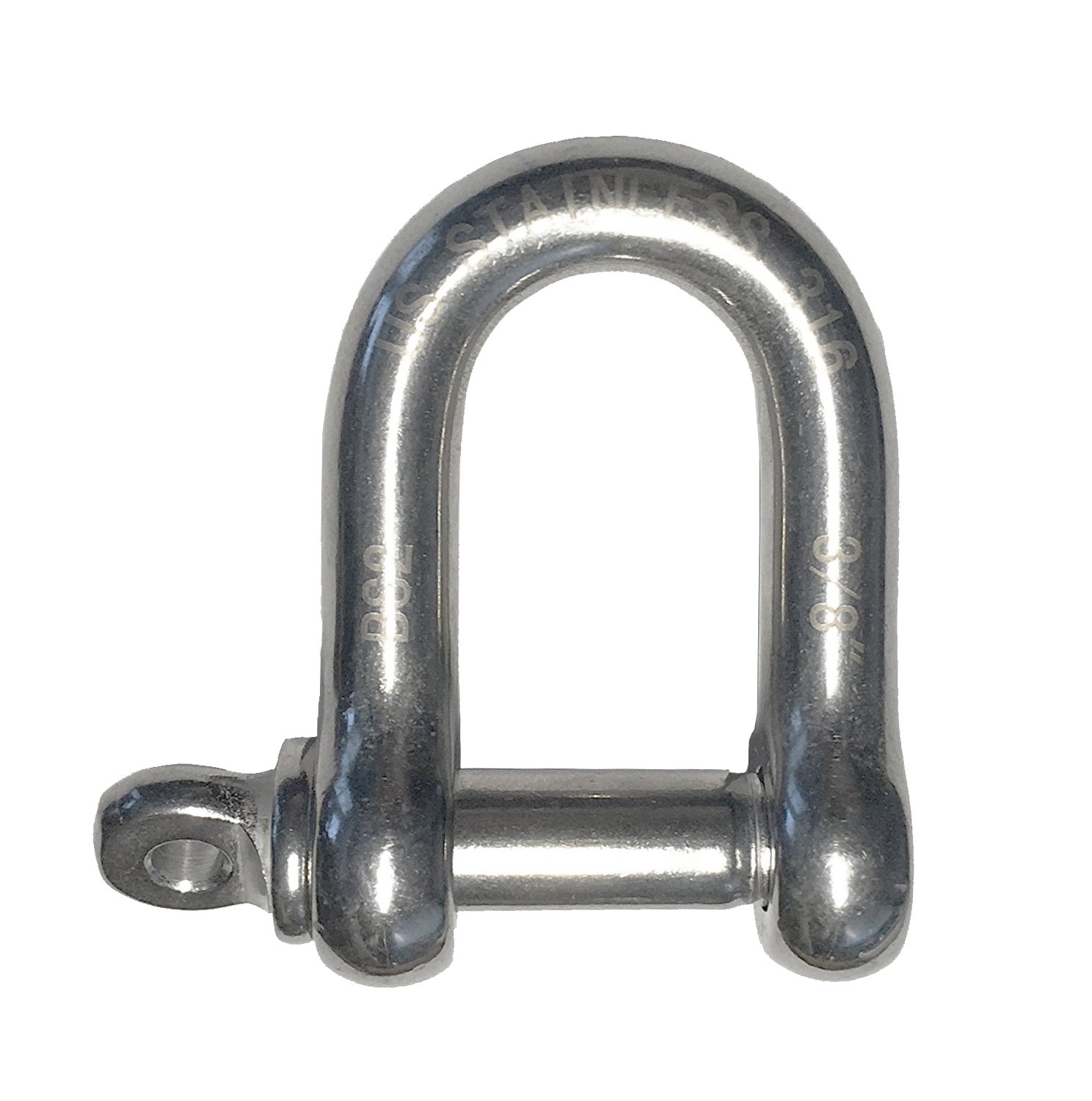 US STAINLESS Stainless Steel 316 Forged D Shackle 3/8" (10mm) Marine Grade Dee