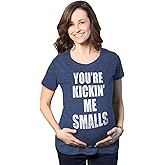 Maternity Kicking Me Smalls Funny T Shirt Pregnancy Announcement Novelty Tee