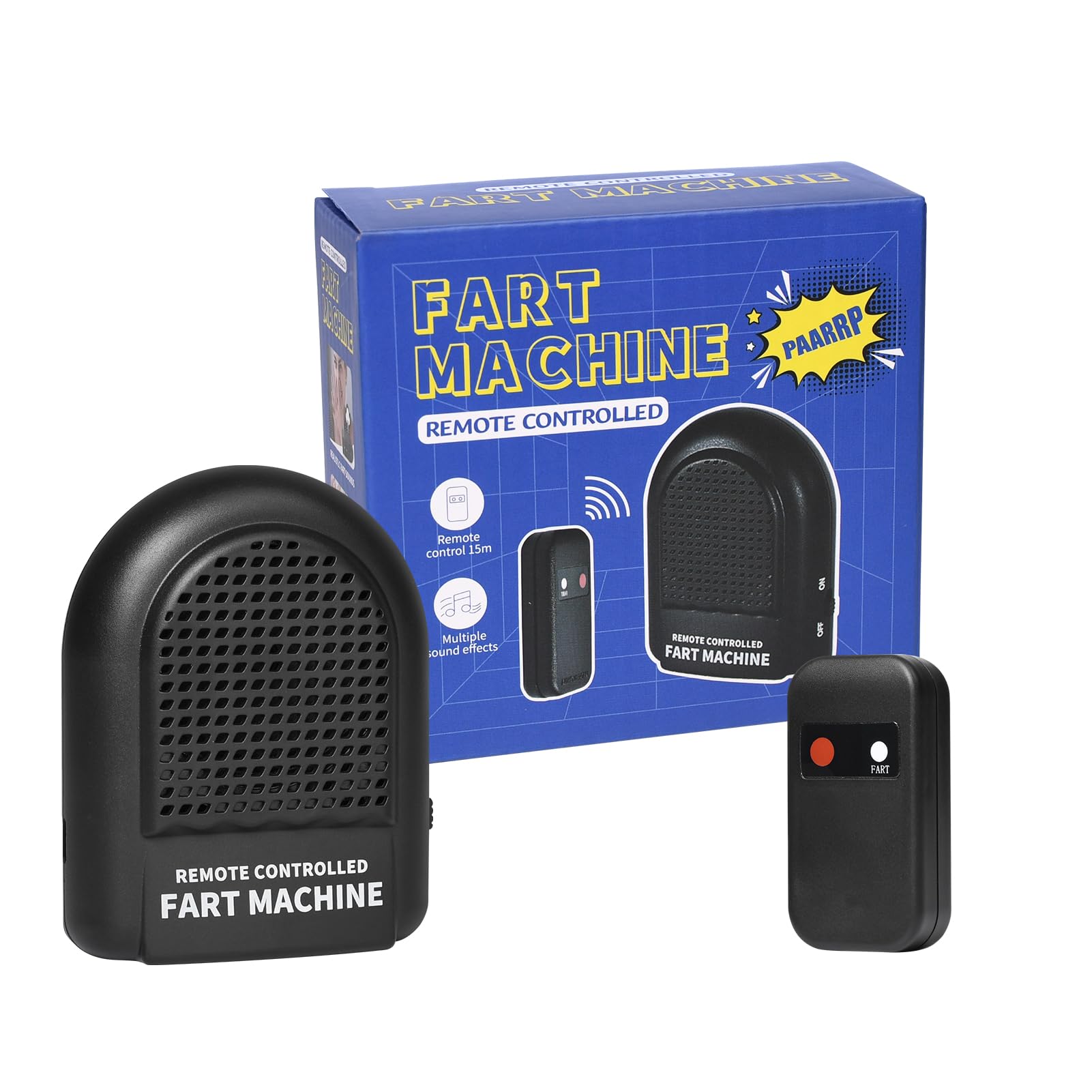 Pumwoy Fart Machine with Remote 6 Effects, Remote Control Fart Box, Fart Noise Maker Funny Prank Toy, Fart Sound Maker Tricky Toy, Remote Fart Noise Maker Gag Toys, Prank Toy Joke Gift