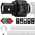 Bowens Mount Spotlight Conical Optical Snoot kit, Photography Studio Lighting Accessory with 20 Gobos(25 Patterns)& 8 Color Filters Compatible for Aputure Amaran,Godox LED Video Speedlite Light