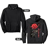 Rose Backprint Pullover Hoodie