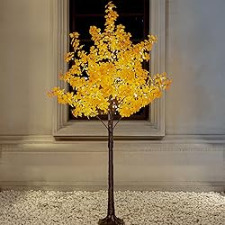 TYBEEU 6FT 5-Leaf Lucky Tree with Warm White Lights