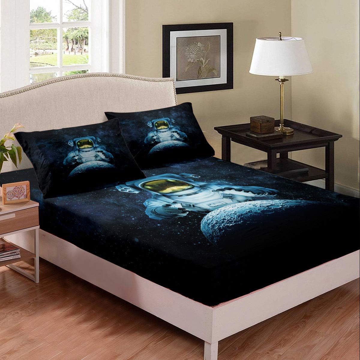 Erosebridal Outer Space Fitted Sheet Astronaut Sheet Set