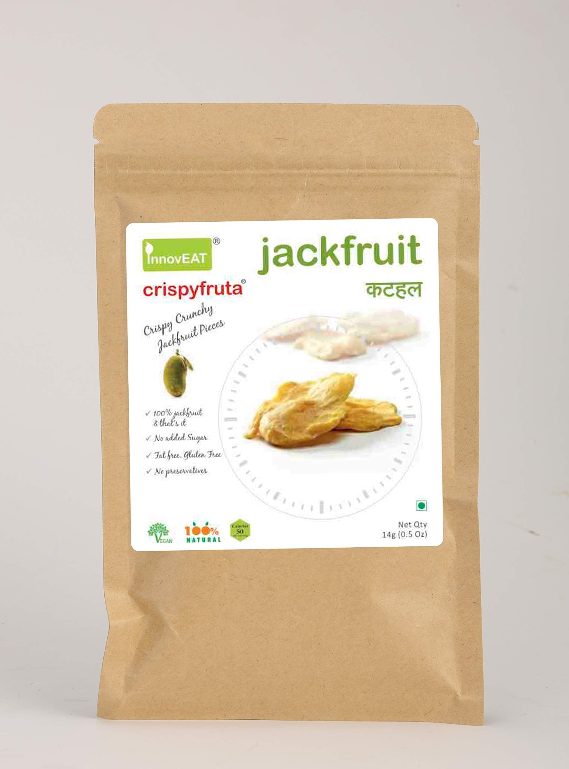 Crispyfruta Jackfruit Freeze Dried Ready to Eat Healthy Snack - 14 Grams (Pack of 5)