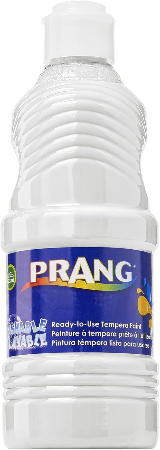 PRANG Ready-to-Use Washable Tempera Paint, 16-Ounce Bottle, White (10707): Office Products