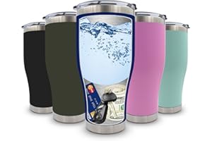 Sneaky Booze 30oz Coffee Tumbler Diversion Safe Stainless Steel Mug Double Wall Vacuum Insulated Can Portable Water Bottle Storage Container Hide Jewelry Valuables Secret Hidden Travel Cup Blue