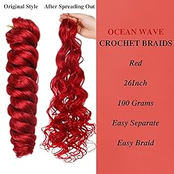 Red Pre stretched Braiding Hair for Boho Braids