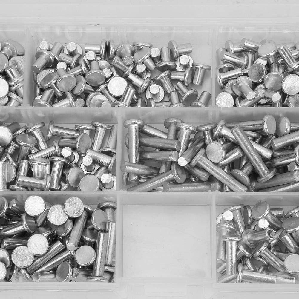 350pcs M4 Flat Head Rivets Length 4/6/8/10/12/16/20mm Solid Aluminum Rivets Assortment Kit for Aviation Instruments Furniture - Image 4