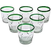 NOVICA 15788 Blown glass, 3.5" H x 3.5", green clear