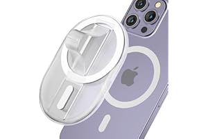 AUROX Magnetic Finger Phone Grip for MagSafe Stand, Phone Grip Strap Holder as Kickstand, Magnetic Phone Grip Holder, for iPhone 16 15 14 13 12 Series, Clear
