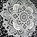 BLEUM CADE Mandala Tapestry Wall Hanging Black & Gray Wall Art Floral Decorative for Bedroom Living Room 51x59 Inches