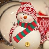 BESTonZON Mini Christmas Scarves Red Green Striped Wool 20x0.8 Inch view 6