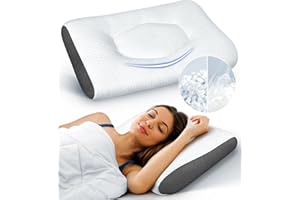 Kaattop Super Comfort Ergonomic Pillow for Neck Head and Shoulder Pain Relief, Odorless Contour Support Pillows for Bed Sleeping, Orthopedic Cervical Spine Stretch Pillow for Side Back Stomach Sleeper