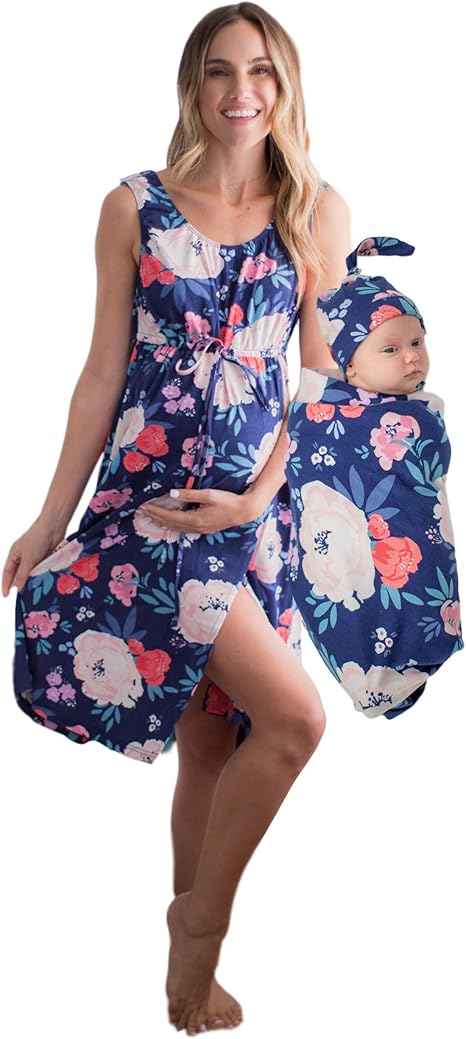 labor gown and matching swaddle