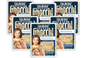 Gia Russa Gnocchi with Potato - Potato Gnocchi, Traditional Italian Potato Gnocchi, Vegan Pasta, Kosher Friendly, Product of Italy, Italian Food, Potato Dumplings - 16 Oz (6-Pack)