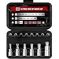 BLACKROBOT 14-Piece Torx Bit Socket Set T6-T60, S2 and Cr-V Steel Star Bit Socket Set 1/4” 3/8” 1/2” Drive, T Torx Enhanced Storage Case for Motorcycle Bicycle Machinery Repair