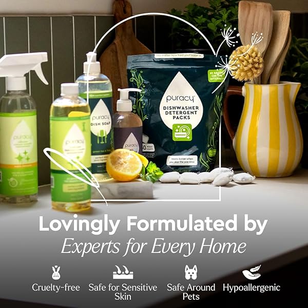 PURACY STAIN REMOVER – CLEANING SPRAY, CLOTHES STAIN REMOVAL, LAUNDRY STAIN SPRAY FOR CLOTHES, TRAVEL SPOT AND OIL REMOVER – NATURAL SPOT CLEANER, 48 OZ