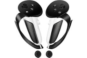 HCHRVR Controller Grips Compatible with Meta/Oculus Quest 3 Accessories,Non-Slip Handle Cover, Grips Cover with adjustable Knuckle Straps,Fit Official Charging Dock Battery