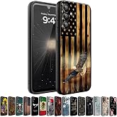 HQUSZPT Phone Case Compatiable for Samsung Galaxy A17 5G,Slim Shockproof Protective Cover for Man Women Girl Boy Children,Wood Grain American Flag Flying Eagle