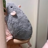 Karoeiwa Cute Large Chonky Rat Stuffed Animal Grey 16.5 inch Wild Realistic Fat Rat Plush Toys Soft Plushies Dolls Birthday Gifts for Kids Adults