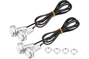 X AUTOHAUX 4Pcs 23mm Eagle Eye LED Daytime Running Head Light Backup Reverse Tail Light for Car Vehicle Red