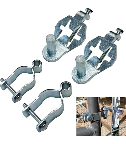 Heavy Duty T-Post Gate Hinge Pins – Steel Gate Hanger For Farm, Garden & Backyard Gates (Fits 5/8" & 3/4" Hinge Eyes, 200° Swing)