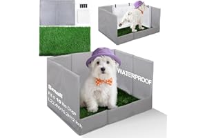 HQ4US 4LEGS Dog Grass Pad with Tray Foldable Dog Litter Box High Walls, Odor Free Artificial Grass for Dogs Potty, Pee Pad Holder, Seamless, No Assembly, Waterproof, Easy Clean, Portable for Travel
