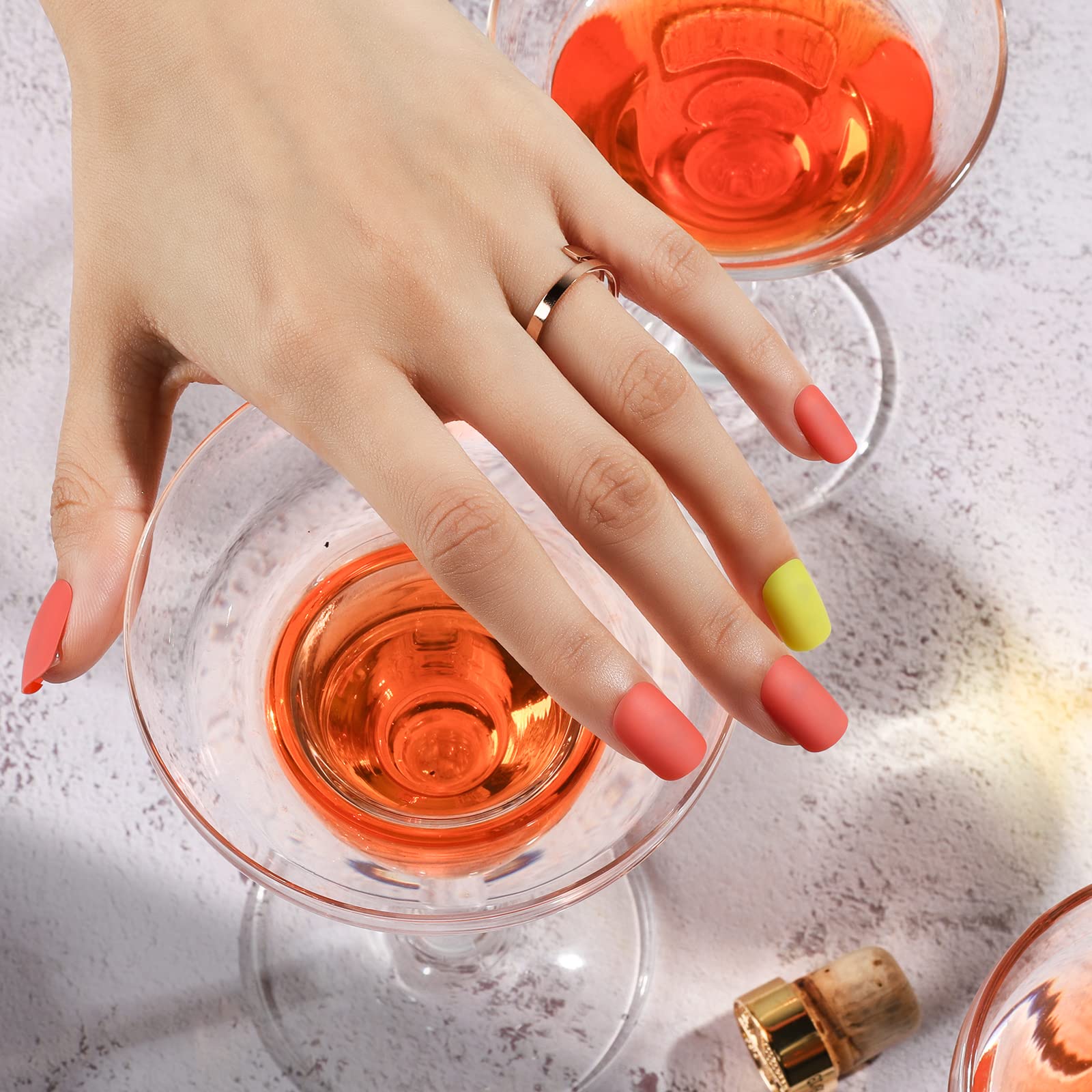 Teenitor Short Square Press On Nails Set, 12 Colors Short Fake Nails With Nail Glue, Short Glue On Nails Short Nails Matte Press On Nails, 12 Sizes Short Press On Nails For Wide Nail Beds - Image 4