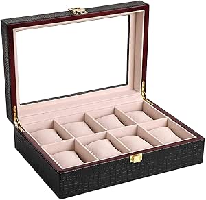 SONGMICS Caja joyero, Estuche para Relojes, Organizador para ...